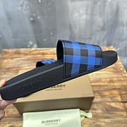Burberry Check Slides Black Blue - 6