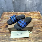Burberry Check Slides Black Blue - 2