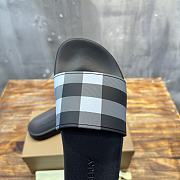 Burberry Check Slides Black Grey - 6
