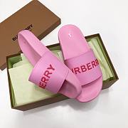 Burberry Embossed Logo Slides Bubblegum Pink - 6