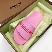 Burberry Embossed Logo Slides Bubblegum Pink - 4