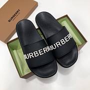 Burberry Embossed Logo Slides Bubblegum Black - 1