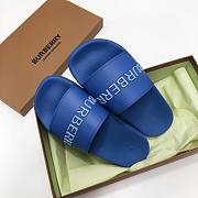 Burberry Embossed Logo Slides Bubblegum Blue - 5