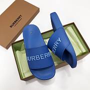 Burberry Embossed Logo Slides Bubblegum Blue - 6