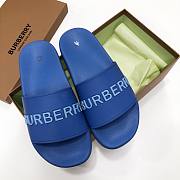 Burberry Embossed Logo Slides Bubblegum Blue - 3