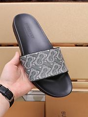 Burberry Furley Flock Padded Grey Leather Slides - 2