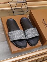 Burberry Furley Flock Padded Grey Leather Slides - 3