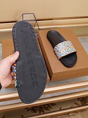 Burberry Furley Flock Padded Orange Leather Slides - 6