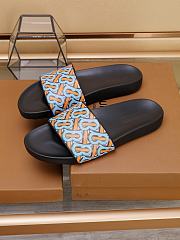 Burberry Furley Flock Padded Orange Leather Slides - 3
