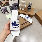 Burberry Label Slide White Blue - 3