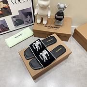 Burberry Label Slide White Black - 2