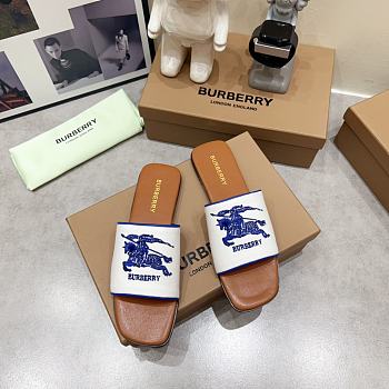 Burberry Label Slide White Beige