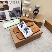 Burberry Label Slide White Beige - 4