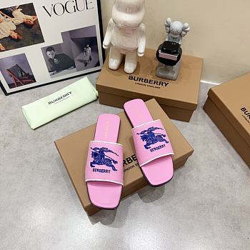 Burberry Label Slide Blue Pink
