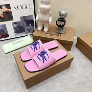 Burberry Label Slide Blue Pink - 3