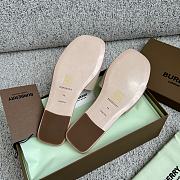 Burberry Square Toe Logo Cream Slippers - 3