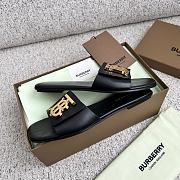 Burberry Square Toe Logo Black Slippers - 3