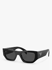 Prada PR A01S Rectangular Sunglasses Black - 2