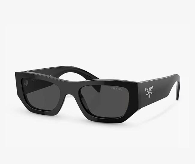 Prada PR A01S Rectangular Sunglasses Black - 1