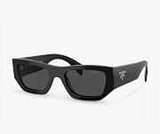 Prada PR A01S Rectangular Sunglasses Black - 1