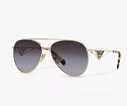 Prada PR 73ZS Aviator Sunglasses Pale Gold - 1