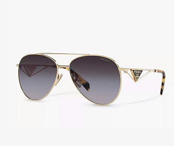 Prada PR 73ZS Aviator Sunglasses Pale Gold