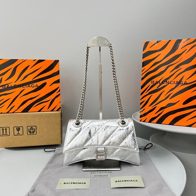 Balenciaga Crush Silver Bag Size 25x15x9cm - 1