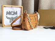 MCM Delmy Shoulder Bag in Visetos Brown 21x12x5cm - 4