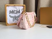 MCM Delmy Shoulder Bag in Visetos Pink 21x12x5cm - 6