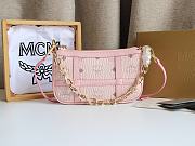 MCM Delmy Shoulder Bag in Visetos Pink 21x12x5cm - 3