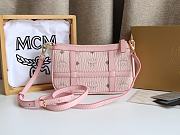 MCM Delmy Shoulder Bag in Visetos Pink 21x12x5cm - 2