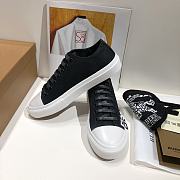 Burberry Logo Print Two-Tone Cotton Black Gabardine - 5