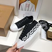 Burberry Logo Print Two-Tone Cotton Black Gabardine - 4