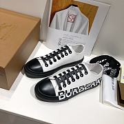 Burberry Logo Print Two-Tone Cotton Black White Gabardine - 5