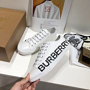 Burberry Logo Print Two-Tone Cotton White Gabardine - 6
