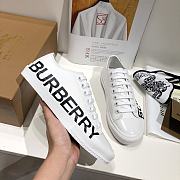 Burberry Logo Print Two-Tone Cotton White Gabardine - 3