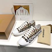 Burberry Logo Print Two-Tone Cotton Beige Gabardine - 6