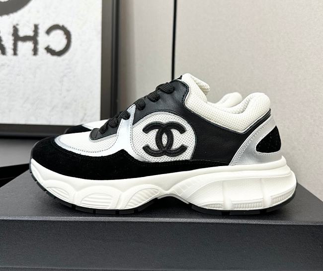 Chanel CC Logo Sneaker Black White W32330 - 1