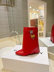 Givenchy Shark Lock Ankle Boots in Leather Red - 6