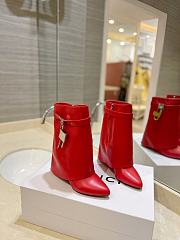 Givenchy Shark Lock Ankle Boots in Leather Red - 5