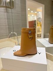 Givenchy Shark Lock Ankle Boots in Leather Brown - 3