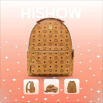 MCM Backpack Cognac A1424 Large size 33x41x15cm