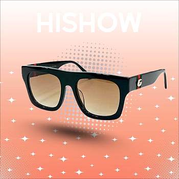 Gucci Sunglasses Black Brown 1587