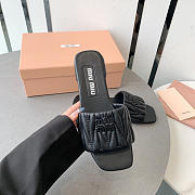 Miu Miu Matelassé Nappa Leather Slides Black - 2