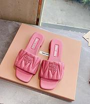 Miu Miu Matelassé Nappa Leather Slides Pink - 2