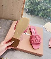 Miu Miu Matelassé Nappa Leather Slides Pink - 3