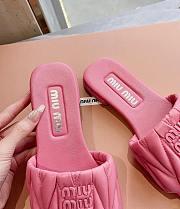 Miu Miu Matelassé Nappa Leather Slides Pink - 4