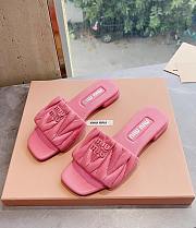 Miu Miu Matelassé Nappa Leather Slides Pink - 5