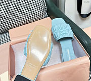 Miu Miu Matelassé Nappa Leather Slides Blue - 5
