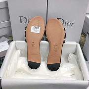 Dior Dway Slide Deep Black Embroidered White Cotton - 5